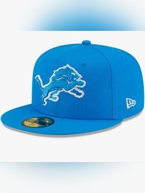 Detroit Lions Blue Basic New Era 59FIFTY Fitted Hat NWT